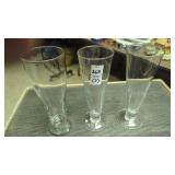 (3) pilsener glasses