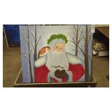 Hand painted Santa by local artist, 16' x 20'