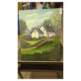 Hand painted landscape by local artist, 20' x 16'