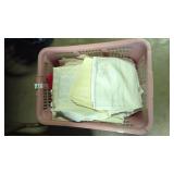 Basket with linens & curtains