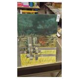 Hand painted landscape by local artist, 16' x 12'