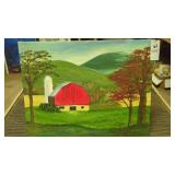 Hand painted landscape by local artist, 11' x 14'