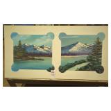 Hand painted landscape by local artist, 12' x 24'