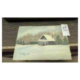 Hand painted landscape by local artist, 5' x 7'