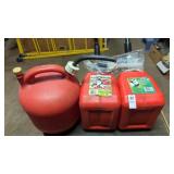 (3) plastic gas cans