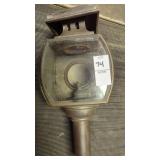 Vintage oil lamp, glass missing & cracked