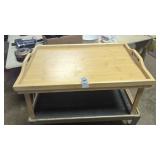 Wood folding bed tray