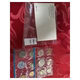 1968 US mint set P & D 10 coins, silver half