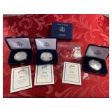 Three 2010 W American Eagles, US mint box