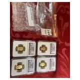 2007 set president one dollar, four coins, NGC
