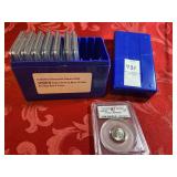 Eight 2010 D Roosevelt, 10C PCGS SP68FB satin