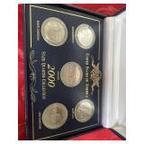 2000 D state quarter collection in display case
