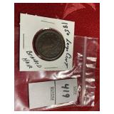 1850 braided hair cent