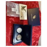 2012 S silver Eagle reverse proof two coin set