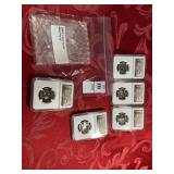 2000 S, five coin set, 25C NGC PF7 UC