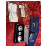 2008 $5 Gold Bald Eagle set, silver $1, half $1