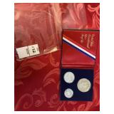 1976 bicentennial US mint three coin silver proof
