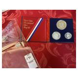 1976 bicentennial US mint three coin, silver