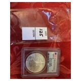 2007W burnished silver eagle dollar PCGS, MS70