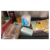 Scrub brushes, Bruce cleaner for floors, water