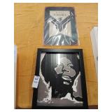 Jimi Hendrix picture and Dune movie tin wall art