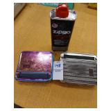 2 pocket cigarette rolling boxes and lighter
