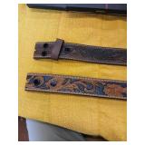2 mens western belts Made in USA size 46 and 50