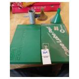 RCBS case lube pads, trickler, and funnel lot