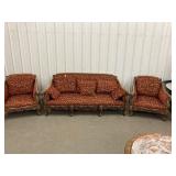 Three piece Victorian couch 71 ' wide, chairs 33
