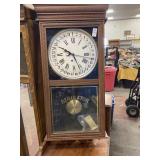 Regulator wall clock with key, 38 ' tall, 18 '