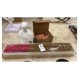 Traditional Vetiver Incense, Mini Bust Decor, and