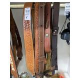 Five leather gun straps