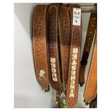 Four leather gun straps