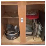 Pie pans,cookie sheets, bundt pan,glass 9x13