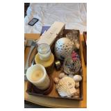 Tray Lot of Decor and Candles