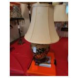 Black and gold tapestry lamp 19in. Tall