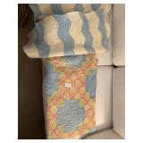 Hand sewn quilt 58x58 ï¿½ and afghan