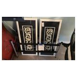 Shoe Rack and Two Wall Pictures