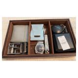Menï¿½s Leather Jewelry Tray & Contents