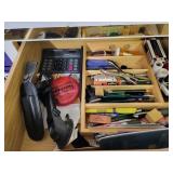 Assortment of office supplies 3 drawers & misc