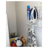Ironing board, iron & cleaning products