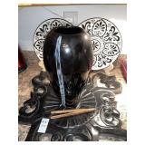 Vintage glass vase - 12 inches h, decorative