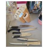 Knife block and knives, Cuisinart and other, Ekco