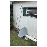 Two Garden Hooks and Plastic Spouting