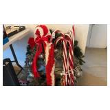 Christmas Wreaths and Candy Cane Decorations
