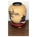 Vtg Asian bisque pottery ginger jar