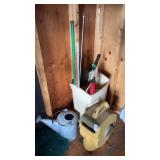 Hose Reel, Metal Watering Can, Trash Can