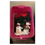 Tote of Christmas Garland and Snowman