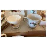 2 China Teacups and 2 Saucers