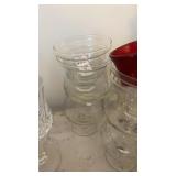 2 Stacks of Glass Candle Holders